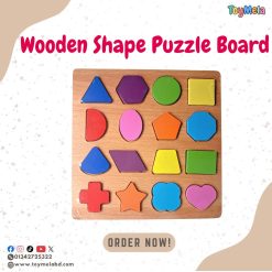 Wooden 3D Geometric Shapes Puzzle Board