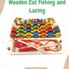 Wooden Cat Fishing & Lacing Toy