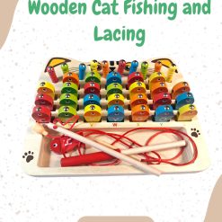 Wooden Cat Fishing & Lacing Toy