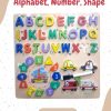 Wooden Alphabet & Numbers Learning Puzzle Board